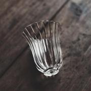 透明玻璃茶杯日本手工水晶耐热花瓣，琉璃杯白酒杯(白酒杯)闻香杯功夫茶具