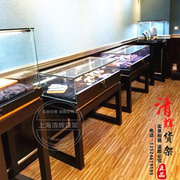 珠宝柜玉器展示柜木质，烤漆玻璃柜台饰品，柜展示台定制