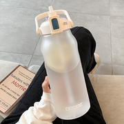 夏季水杯大容量2000ml刻度塑料，杯子带吸管耐高温运动水壶户外便携