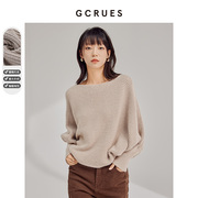 gcrues2024年春装韩版韩版蝙蝠袖外穿毛衣女套头长袖宽松外穿