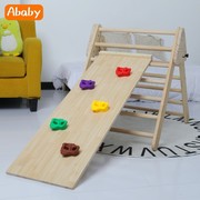儿童攀爬架室内家用木质，滑梯宝宝小型实木三角架，幼儿感统折叠组合