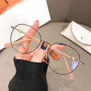 超轻近视眼镜女小红书抖音同款网红素颜圆脸瘦韩版潮金属框架眼镜