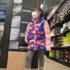 Adidas阿迪达斯小童装羽绒服迷彩拼接运动保暖连帽外套HA3628