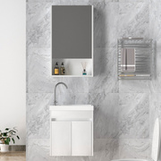 浴室柜洗手盆柜组合镜柜现代家用脸盆卫生间太空铝，小型洗漱台面盆