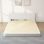 简约白色实木床架榻榻米落地矮床头1.5米1.8米单人双人阁楼经济型