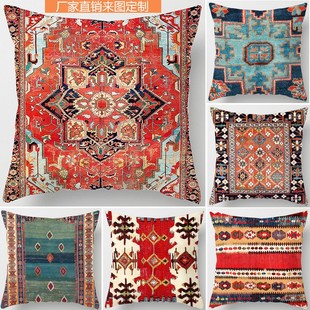 波斯土耳其腰枕靠垫汽车沙发，靠枕复古民族风，双面抱枕波西米亚枕套