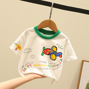男女童洋气卡通短袖t恤儿童，2024夏装宝宝1-3岁小童半袖纯棉体恤衫