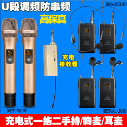 无线一拖二领夹式胸麦主持人话筒