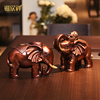 铜欣祥黄铜大象摆件，一对大号新中式家居桌面，装饰品客厅办公室