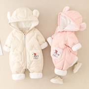 婴幼儿冬季羽绒服男女宝宝，加绒保暖棉服套装，新生儿冬装加厚外出服