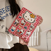 卡通格纹hellokitty猫咪适用ipad保护套2021款10.2寸360旋转支架ipad789亚克力防弯ipadair5带笔槽mini6透明