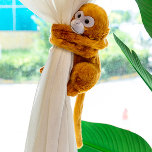 仿真可爱猴子毛绒玩具金丝猴公仔，长臂猴高档窗帘捆绑挂饰玩偶娃娃