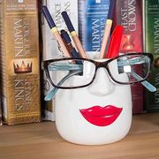 眼镜架托陶瓷笔筒办公室桌面送老师创意送女友礼物化妆笔收纳罐