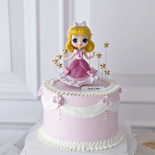 烘焙蛋糕装饰摆件白雪罗拉粉裙公主玩偶女孩女神生日网红蛋糕
