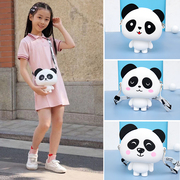 卡通熊猫包包少女时尚百搭手机零钱包成人儿童亲子硅胶单肩斜挎包