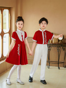 六一儿童朗诵演出服男女中小学生，大合唱团表演服中国风幼儿舞蹈裙