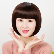 假发女短发时尚年轻韩国波波头齐刘海全头套自然少女学生头真头发