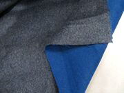 毛涤面料高端进口中灰色，宝蓝色双面色织，柔密短顺毛羊毛混纺布料