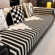 北欧简约沙发垫2024套罩防滑坐垫子轻奢高级感直排皮沙发盖布