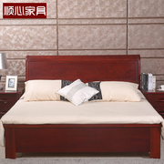 顺心家具水曲柳实木大床1.8m双人，婚床现代简约中式全实木家具