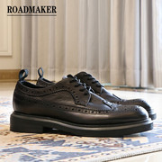 罗德梅科英伦布洛克雕花皮鞋，男士韩版圆头，商务休闲皮鞋大头增高鞋