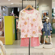 organic有机棉女童纯棉家居服套装韩国24年夏中大童精灵睡衣