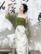 新中式女装中国风改良汉服，套装女夏别致绝美三件套连衣裙日常