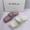 Biansix/便鞋式品牌断码撤柜女鞋2023年夏方头低跟舒适羊皮包头拖