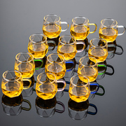 玻璃茶杯套装家用6个装喝茶杯子功夫，茶具耐热加厚透明品茗杯小杯