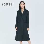 LANCY/悦朗姿羊毛大衣女2022冬季中长款高级通勤外套显瘦女