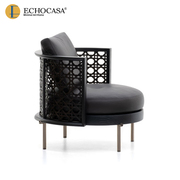 echocasa意式现代简约单人沙发北欧客厅卧室，设计师创意编织休闲椅