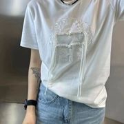 夏季刺绣流苏t恤女短袖，设计感小众体恤，打底衫上衣潮新中式国风潮