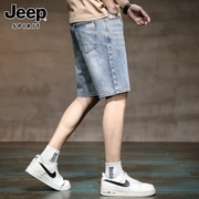 Jeep吉普牛仔短裤男士夏季新薄款宽松五分裤潮流直筒休闲中裤男裤