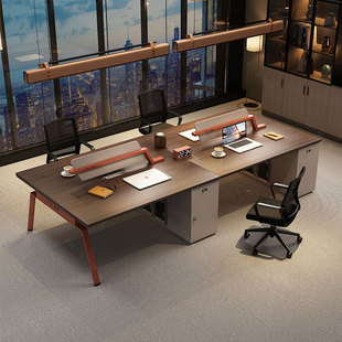 办公桌椅组合简约现代4双6四8人位工位，卡座职员员工桌办公室桌子