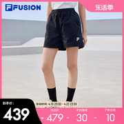 FILA FUSION斐乐潮牌运动短裤2024夏季休闲百搭梭织五分裤女