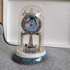 欧式钟表台式钟陶瓷底座玻璃钟罩儿童卧室摆件可爱电池石英钟故障