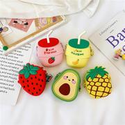 儿童硅胶零钱包卡通可爱包包小女孩斜挎包草莓菠萝糖果色装饰小包