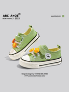 ABC ANDE男童鞋帆布鞋2024春夏板鞋女童鞋子小童宝宝布鞋球鞋
