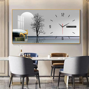 餐厅装饰画时钟简约现代壁挂钟表客厅创意，家用静音挂钟202钟