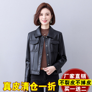 海宁小皮衣外套女2024新款春秋百搭修身真皮机车服绵羊皮夹克短款