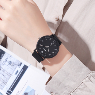 石英男腕表硅胶防水青少年中学生数字公务员品牌考试专用手表女款