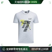 香港直邮EMPORIO ARMANI 男士灰色印花圆领T恤 3ZPT48-PJM9Z-3904