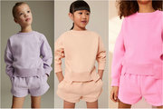 英国Next亲子装 24春 女童大女孩紫色粉色圆领套头卫衣