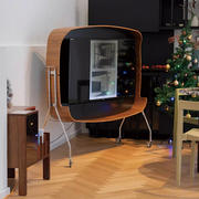 定制北欧复古电视机支架可移动实木小户型卧室电视柜简约客厅显示