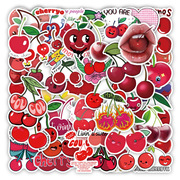 50张樱桃cherry卡通水果贴纸行李箱水杯笔记本手机壳防水装饰