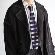 经典款礼盒装条纹平头针织领带 男 休闲窄款韩版手打学生衬衫配件
