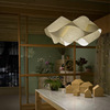 北欧餐厅客厅书房吊灯现代简约卧室民宿创意个性，手工木皮装饰灯具