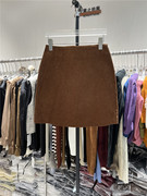 欧货rivercollect灯芯绒包裙短款，半身裙高腰包(高腰包，)臀条绒复古气质裙