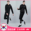 VITRO韩国羽毛球服套装 男女款运动保暖棉质长袖帽衫长裤