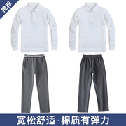 中小学生校服男女童长袖纯棉POLO衫深灰色长裤儿童校服套装09T102